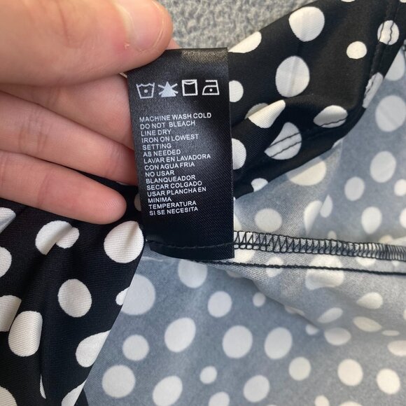 Perceptions New York Polka dot Dress Size‎ Large,Stretch,Tie Waist,Preppy - Picture 6 of 12